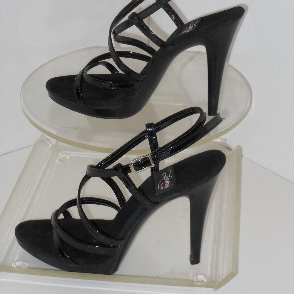 LOVERS LANE BLACK STRAPPY SHOES SIZE 9 MEDIUM